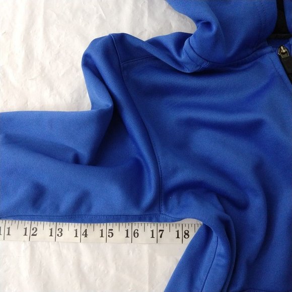 Nike Dri Fit Youth Full Zip Training Hooded Jacket Logo Spell out Blue Size L - Picture 6 of 9